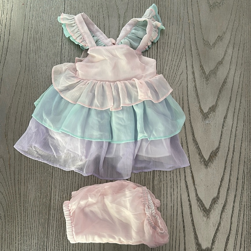 Smocked Sweets Rainbow Tunic Set with Bloomers 18M